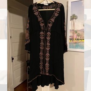 R.Vivimos black embroidered dress Size 2xl